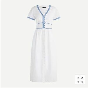 J.crew embroidered linen dress